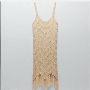 Zara Cream Fringe Dress